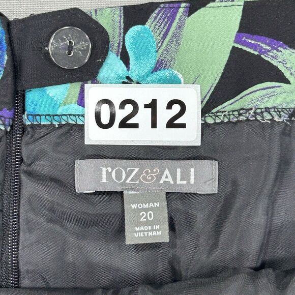 Roz & Ali Skirt Women's Size 20 Black Midi Pencil Lined Floral Flowers Slit NWT - Picture 12 of 12